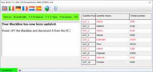 Teleco satellite firmware update succesful